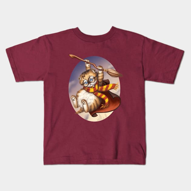 Wizard Kitten Kids T-Shirt by GeekyPet